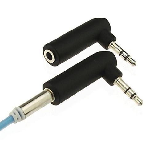 Connector Plug 3 Pole Stereo Audio Adapter 90 Degree Male To Female 3.5mm - Picture 4 of 5