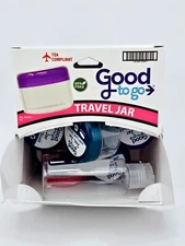 Good To Go Travel Jars Purple Teal Pink Clear Push Bottle Lot of 14 Travel Size