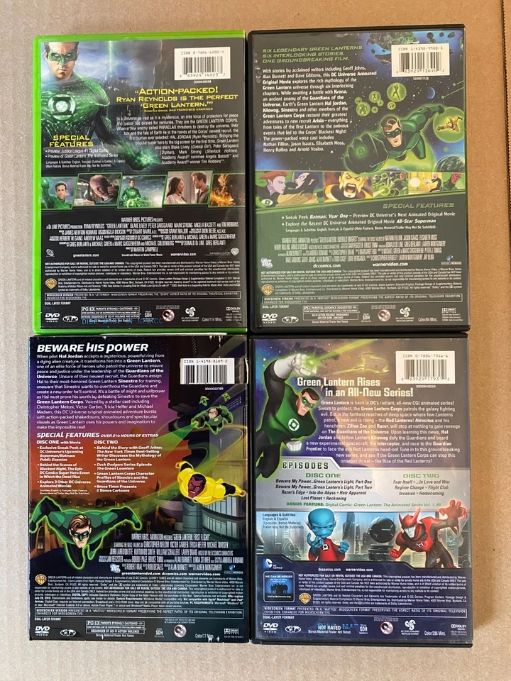 GREEN LANTERN DVD Collection-4 Movies! Ryan Reynolds, DC, Batman Superman, Joker - Image 2 of 2