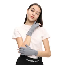 OhSunny Unisex Anti-UV Gloves UPF 50+ Short Non-Slip Driving Half-Finger Gloves