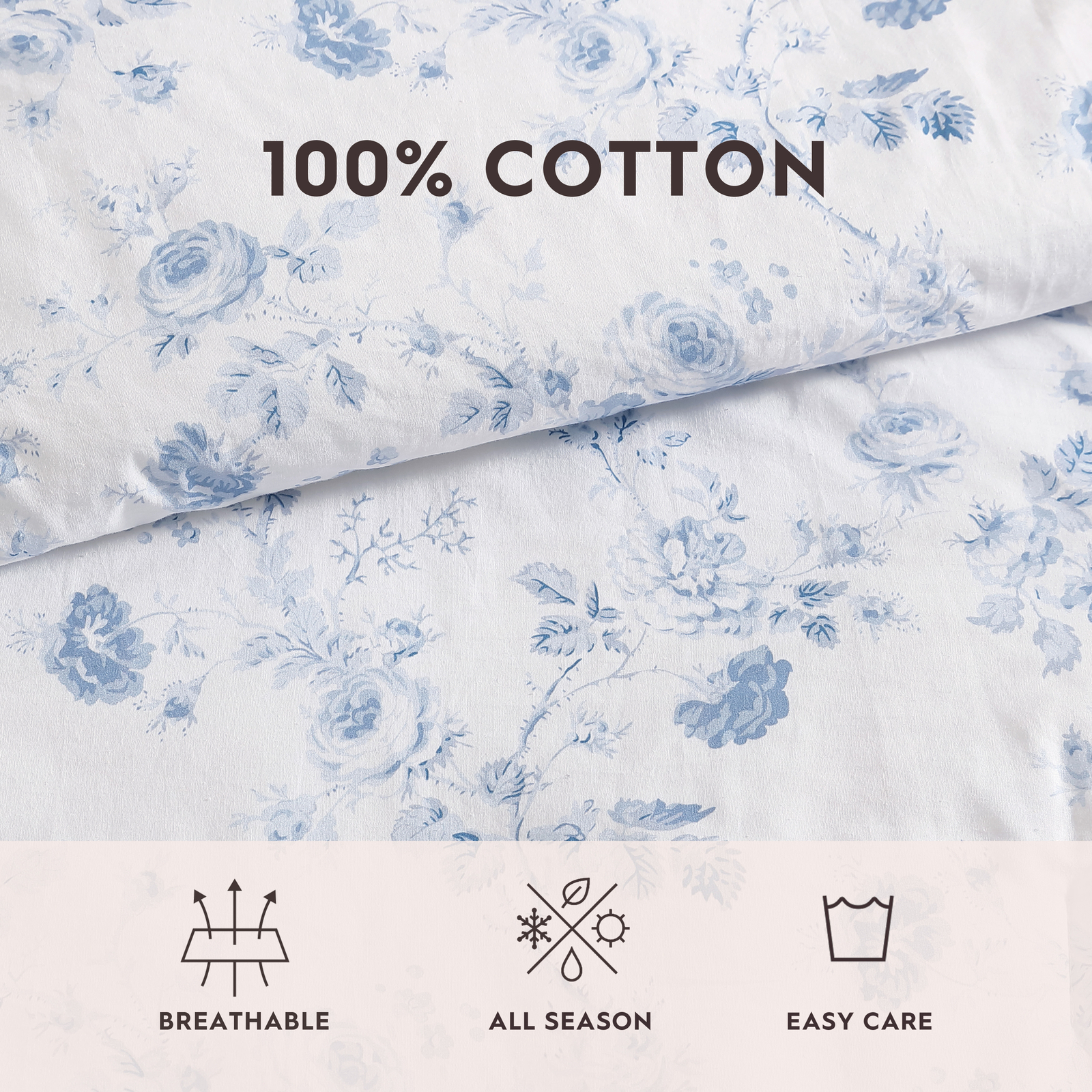 Laura Ashley Cotton Comforter & Sham Sets (BelindaChambray Blue) eBay