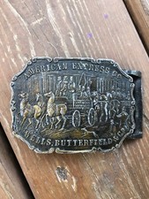 American Express Co Belt Buckle Wells Butterfield Co Horse Drawn Wagons