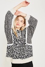 Adidas Trefoil Oversized Leopard Print Hoodie 3 Stripes Women  s S Boyfriend