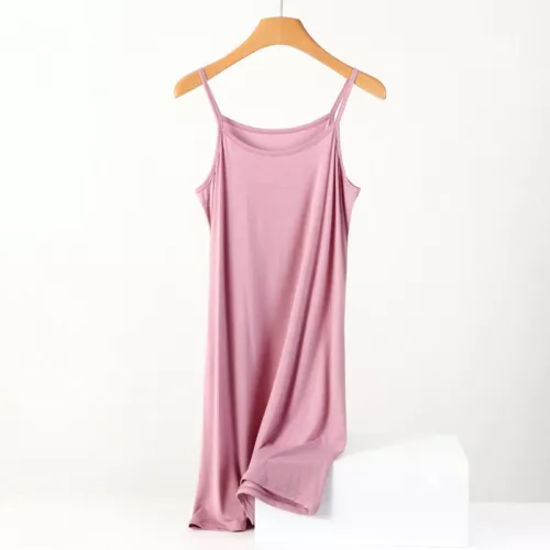 Damen Camisole Baumwolle Unterkleid locker Petticoat Unterrock Negligee Nachthemd - Bild 33 von 36