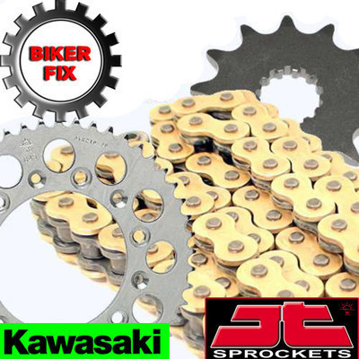 GOLD X-Ring Chain and Sprocket FITS KAWASAKI KLR650 A4-A19,A6/F,E8F,E9,EAF 90-10