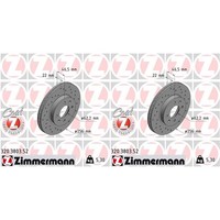 2X Zimmermann Sport Bremsscheiben 256Mm Gelocht Vorne Passend FüR Hyundai Accent