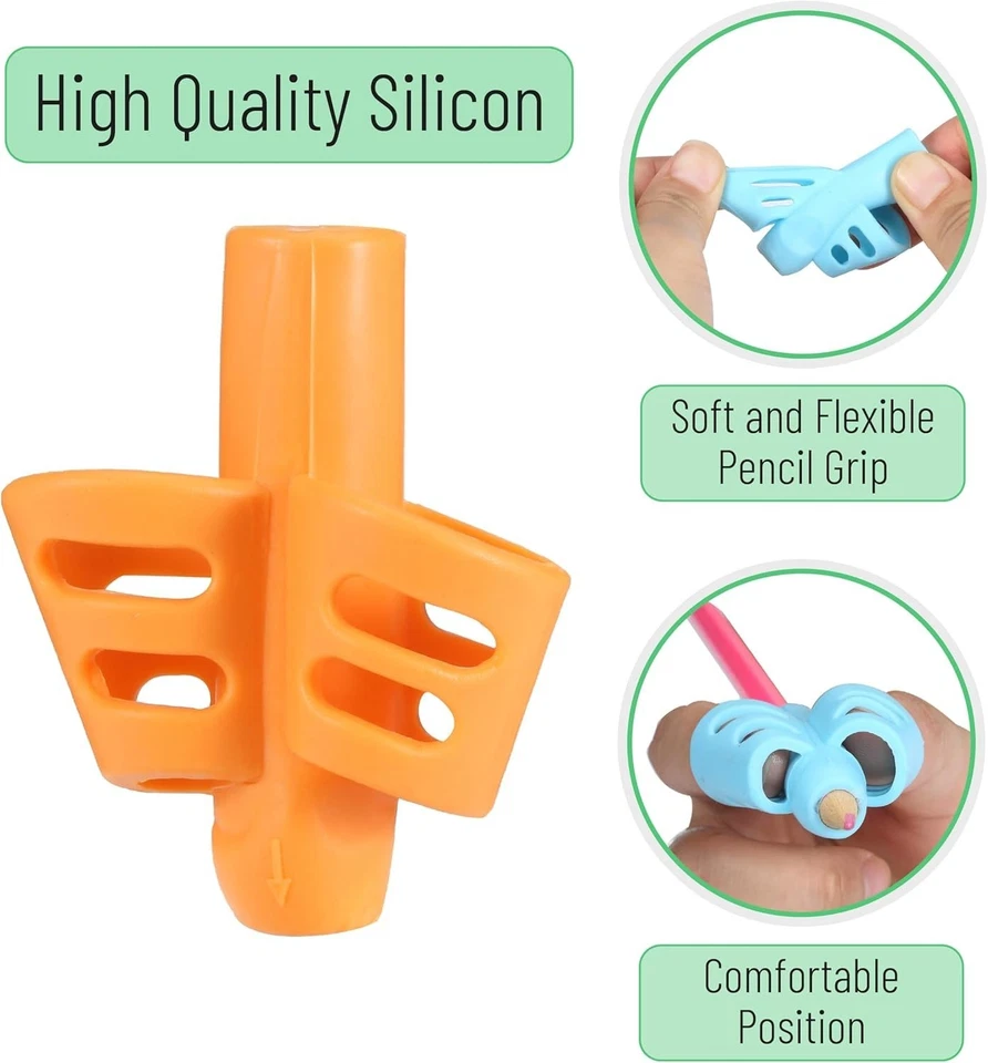 Ручки для карандашей для детского почерка, упаковка 4 шт. с 4 зажимами, ручки для карандашей, ручка для карандашей - Изображение 4 из 4