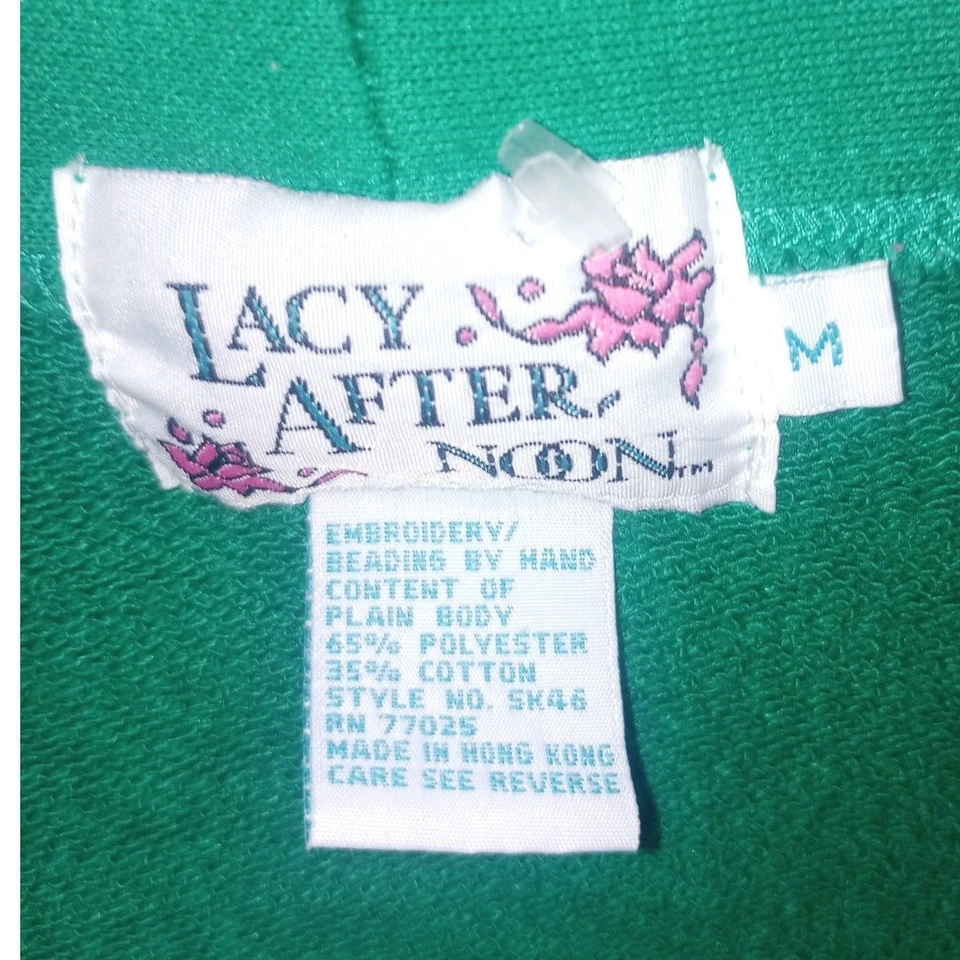 Women's VTG Lacy Afternoon Medium Hand Beaded Cardigan Holiday Jacket - Image 4 of 4