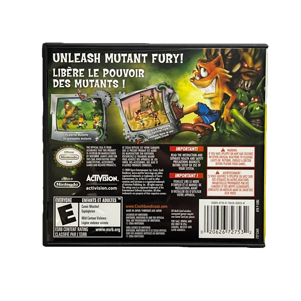Crash-Mind Over Mutant (Nintendo DS, 2008) Includes Manual Tested & Working A1! - Image 2 of 4