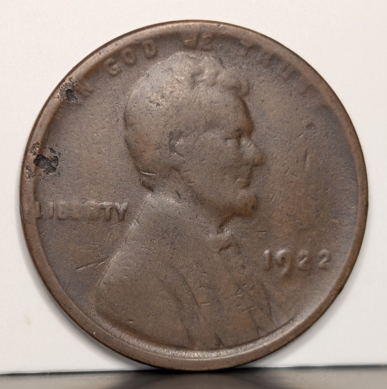 1922 No D Strong Reverse Lincoln Wheat Penny
