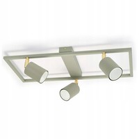 Luxolar Deckenleuchte 3-Flammig GU10 - GrüN/Gold Schwenkbar Rahmen Spotlampe