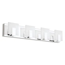 4 Lights Modern Led Vanity Light For Bathroom Frosted White Acrylic Chrome Up An
