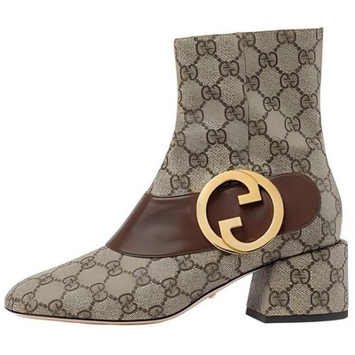 GUCCI Women's Blondie Ankle Boot 'GG Canvas   Beige' Women's 701706 9I650 9769
