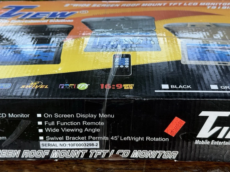 Tview T919IR 9” Roof Mount Wide Screen TFT LCD Monitor Beige Car Video System - Image 3 of 4