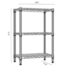 3-Tier Metal Shelf Adjustable Pantry Kitchen Storage Rack Shelves Shelving 750lb