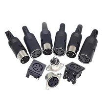 DIN Connectors Plug Sockets Male Female 3 4 5 6 7 8 Pin Solder Panel Mount