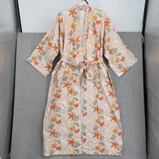 Natural Habit Women's Robe 100% Cotton Beach Kimono Nautical Starfish Shell Crab
