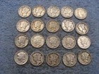 20 SILVER MERCURY DIMES WITH DATES lot 565