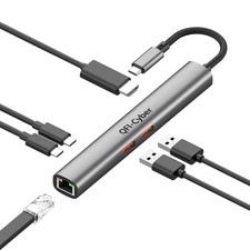 6-in-1 USB C Hub, Ethernet Multiport Adapter, USB C to HDMI Dock with 4K 60HZ...