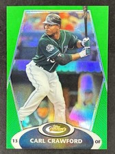 2008 Topps Finest Carl Crawford #98 Green Refractor #91/199