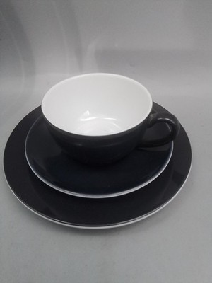 Dibbern Schönwald Solid Color,3-Teiliges Kaffeegedeck,Dunkelblau 