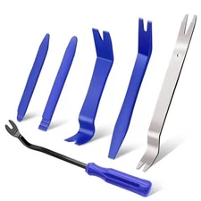 Auto Trim Removal Tool Kit, 6 PCS Plastic & Metal Pry Tool Set, Car Door blue