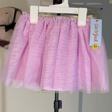 Cat  Jack Girls 4T Purple/Gold Tulle Tutu Skirt Princess Glitter Pull-On