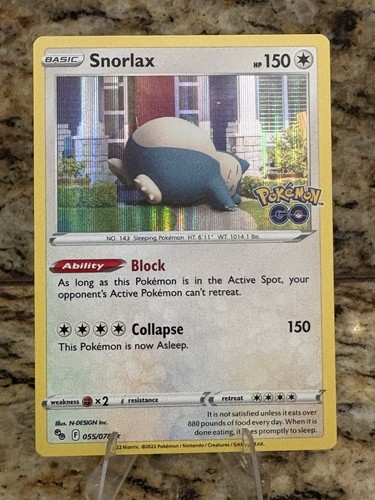 Snorlax - 055/078 Holo Rare Pokémon Go