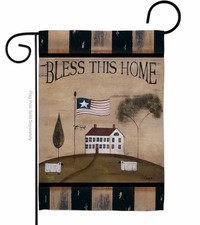 Welcome Bless This Home Garden Flag Primitive Country Living Yard House Banner