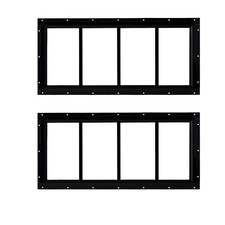 2 Pack Shed Windows 24" W x 36" H Flush Mount Black Household Playhouses Barns