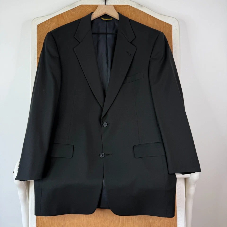 Hart Schaffner Marx Suit Mens 42R Green 2 Button Gold Trumpeter Wool Pants 36x28 - Image 2 of 4