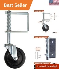 4 Inch Gate Wheel - 360 Degree Swivel Universal Mount  Spring Loaded Gate Ca...