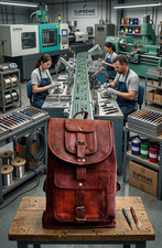 New Genuine Leather Back Pack Rucksack Travel Compatible Bag For Men's
