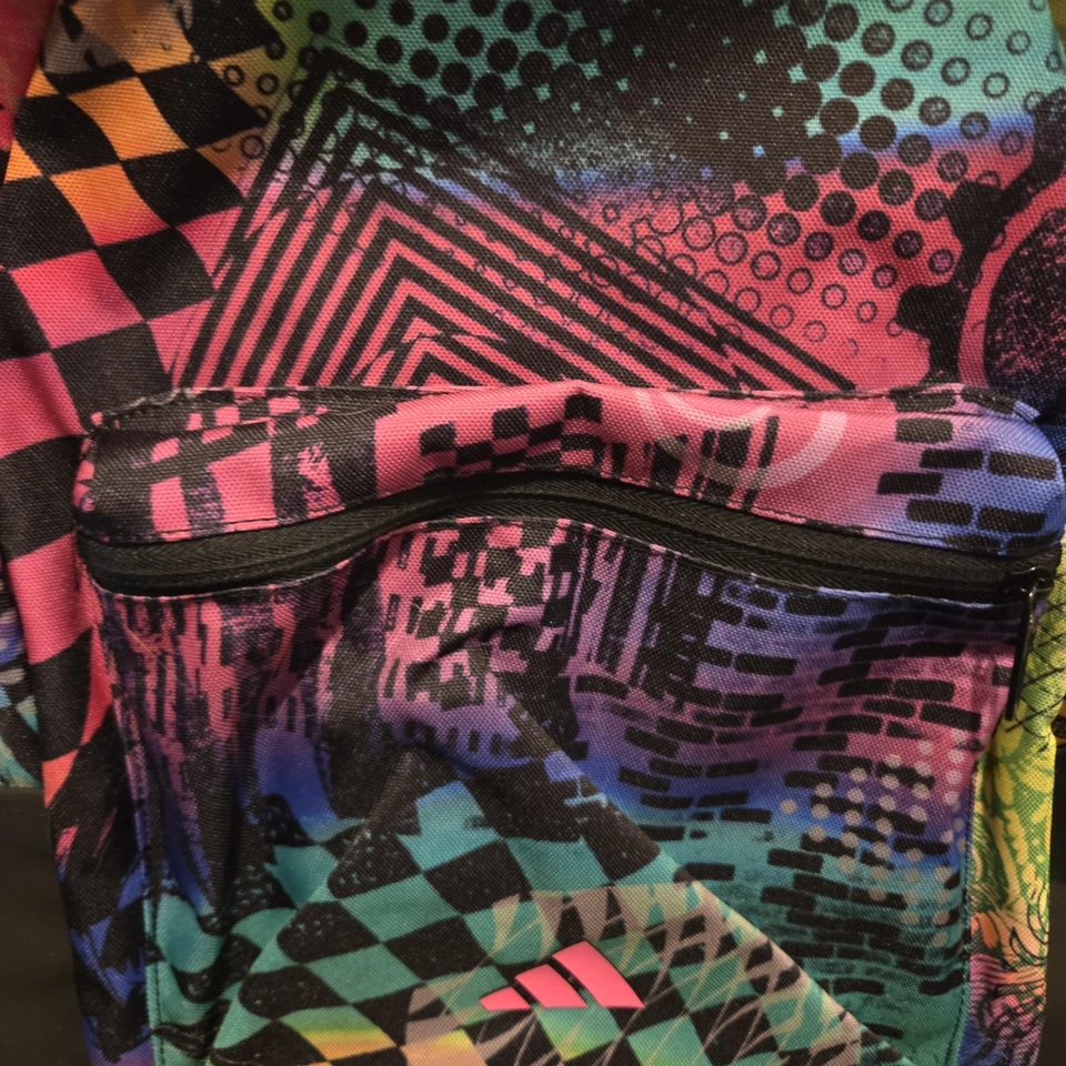 Adidas X Jeremy Scott Multicolor Rosa Lúcido Ligero Orgullo Mochila Nueva Foto 3 de 4