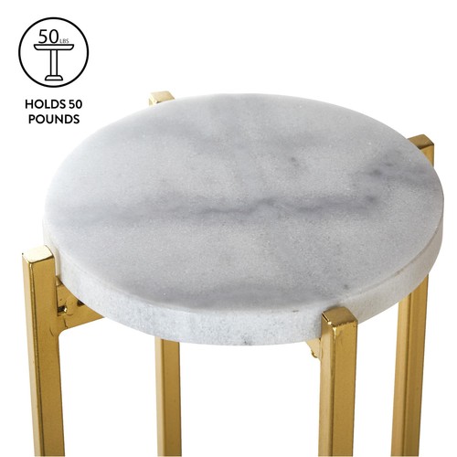 Marble Drink Table with Metal Top (FA) - Threshold designed with Studio McGee - Picture 4 of 7
