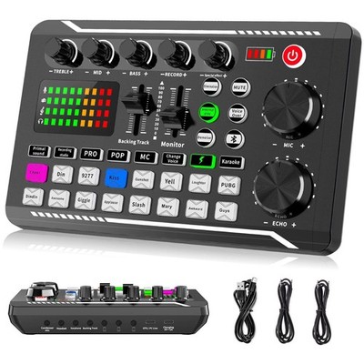 Multifunktionaler Audio Mixer Sound Karte Kit F998 Soundkarte Live Voice Changer