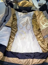 Orage Ladies Ski Jacket S Color Block Grey White Blue W Vents/ Hood