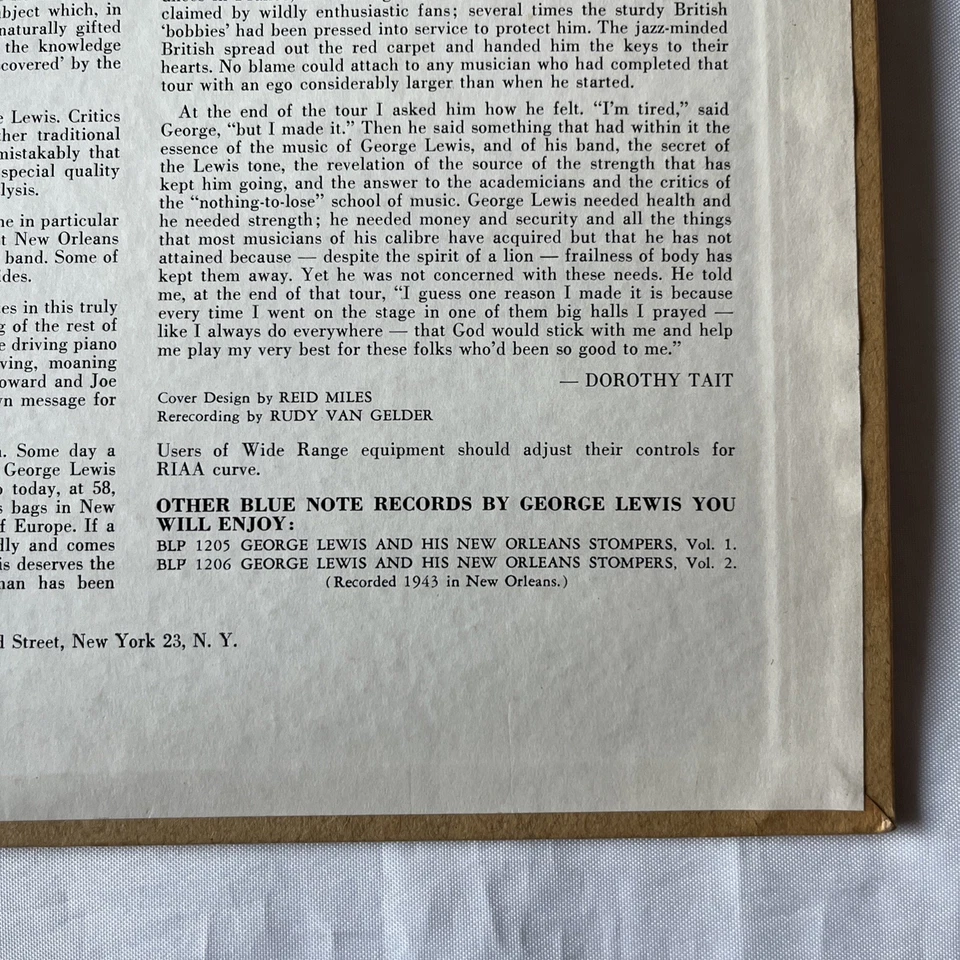 George Lewis And His New Orleans Stompers – Concert! BLUE NOTE 1208, 1959 NM Foto 4 de 4