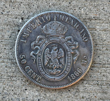 Coin 50 cent 1866 Mexico