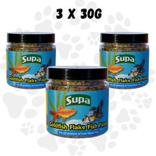 3 x Supa Goldfish Flake Food 30g - Complete Cold Water Fish Diet Made in UK