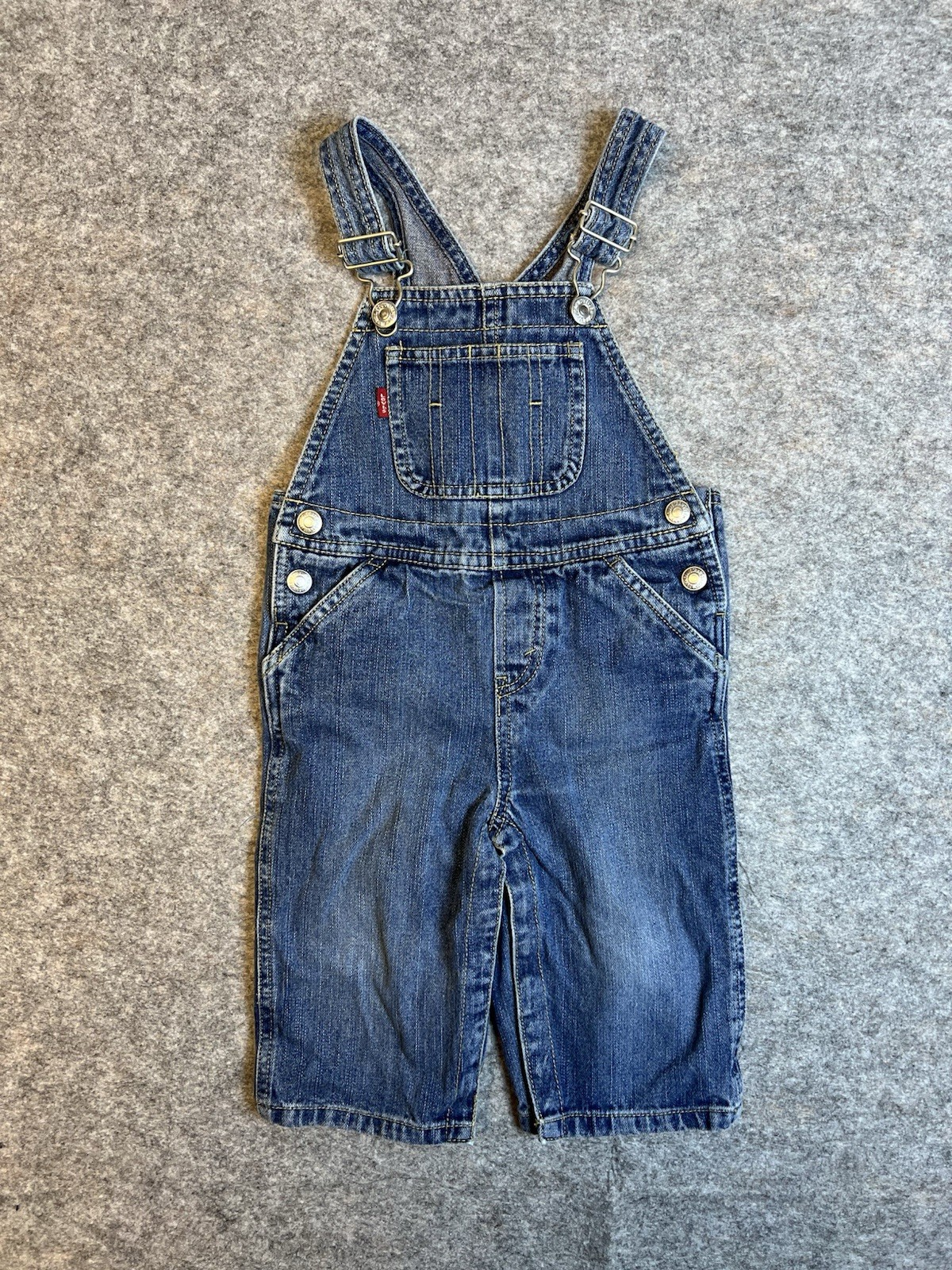 LEVI STRAUSS & CO Baby/Toddler Blue Denim Bib Overalls, Size 18M. (UNISEX)