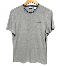 Calvin Klein Men's Navy/Gray Marl Knit Performance Polo Embroidered Logo, Size M