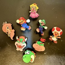 Super Mario Bros Galaxy Movie Character Shoe Charms Crocs Jibbitz Set of 8 New