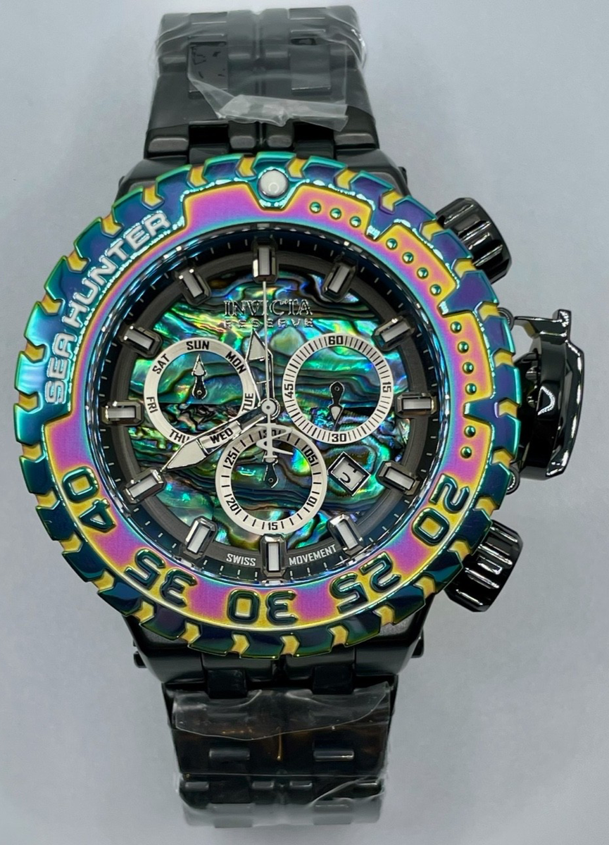 Invicta Reserve Sea Hunter Swiss Ronda Z60 Men s Watch w/ Abalone