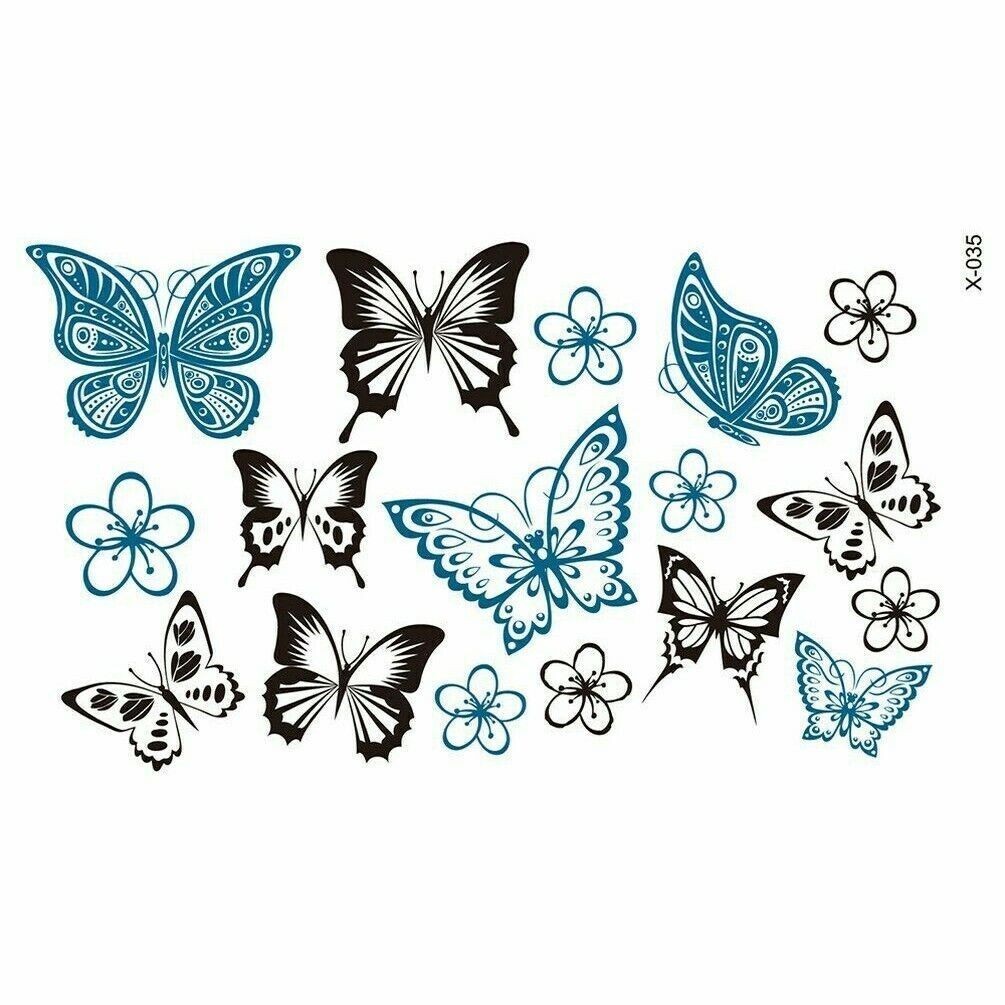 60 Temporäre Schmetterlings-Tattoos – Wasserfest, Für Gesicht & Körper, Für Partys, Kinder, Frauen, Festival-Deko