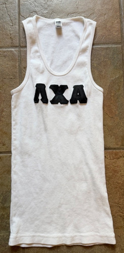 Y2K Lambda Chi Alpha Fraternity Felt Letter Tank Top White M