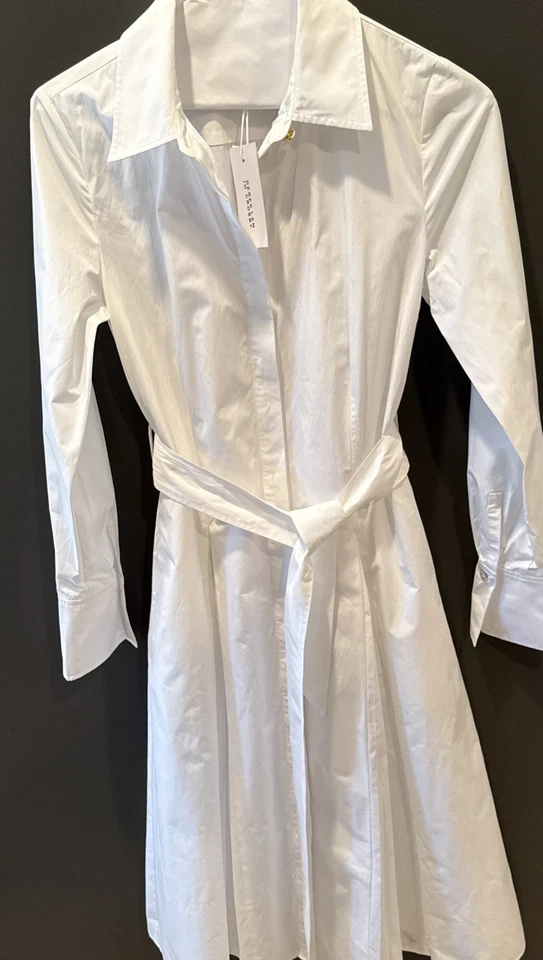 Vestido Camisa Derek Lam 10 Crosby Blanco Con Dorado EE. UU. 0 NUEVO CON ETIQUETAS Punto Débil Minorista $595 Foto 2 de 4