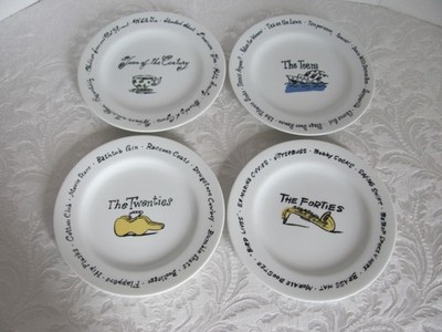 Pottery Barn Decade Plate-Turn of Century,Teens.. 8 1/4'' Salad Plates-Set of 4