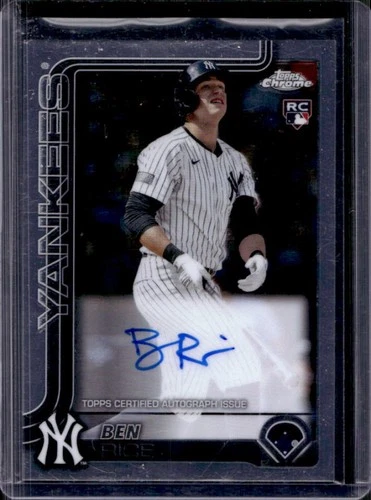 2025 Topps Chrome Ben Rice Auto Autograph RC #RA-BR New York Yankees Rookie