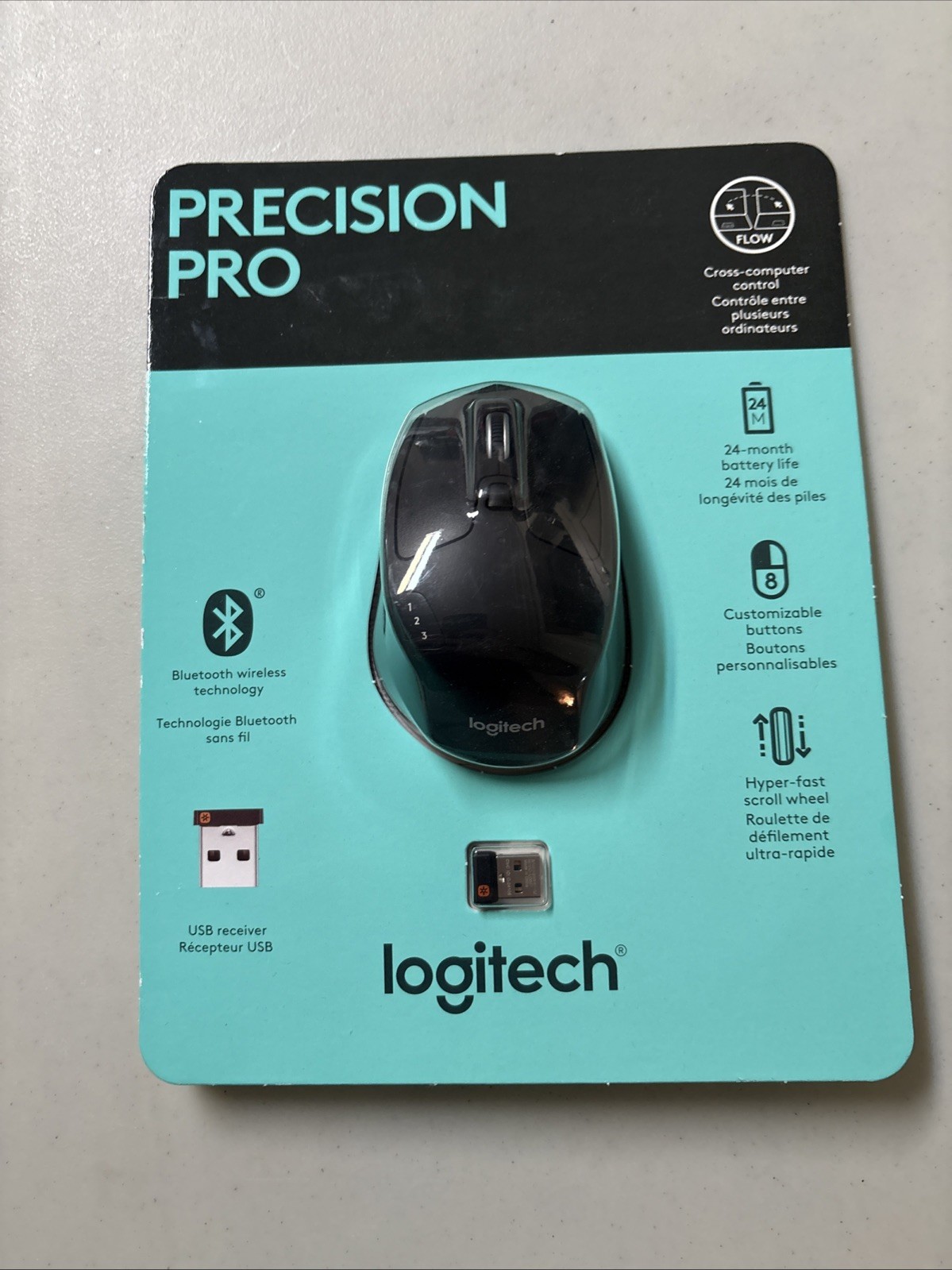 Logitech Precision Pro Wireless Bluetooth Mouse USB Cross-Computer Control 2019 Model
